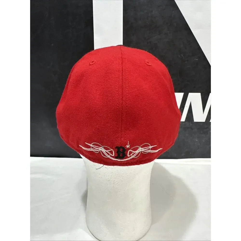 Boston Red Sox Tribal MLB Baseball New Era 59Fifty Fitted Hat 7 3/8 Red Flat Bil - Picture 3 of 8